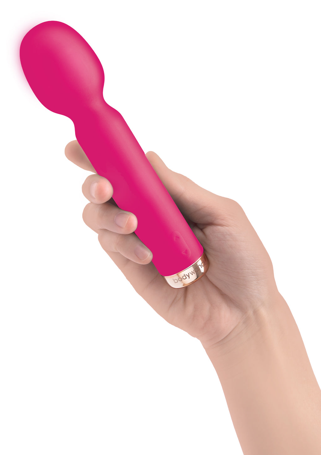 hand holding Bodywand My First Mini Wand Vibe Rose